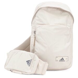 Adidas Essentials 2 Sling Crossbody Bag Nylon Alumina Beige NWT
